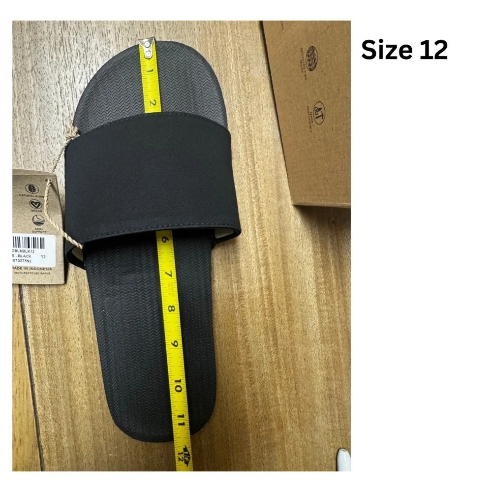 Men’s Indosole Slides - Recycled Tire Soles Black NWT come with box size 12